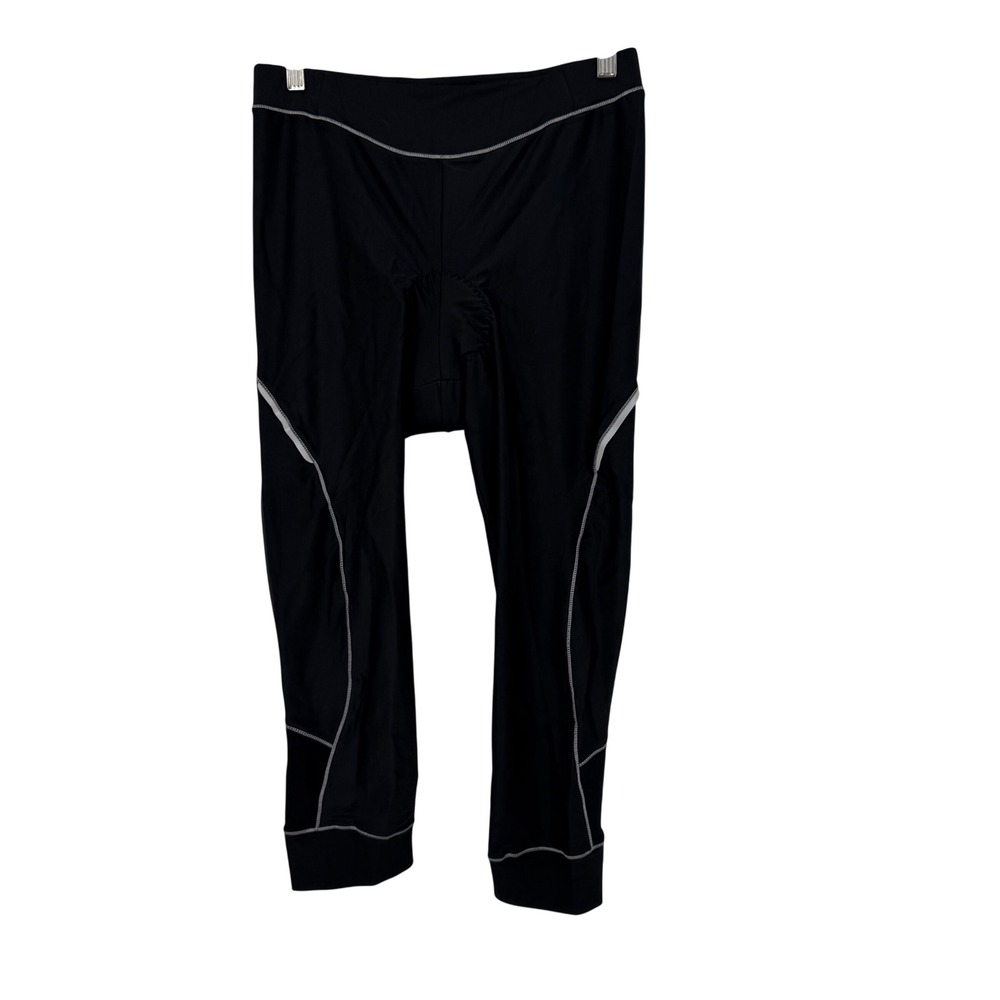 4ucycling‎ Padded Leggings Women XL Black NEW 3D Chamois Reflective Capri Biking